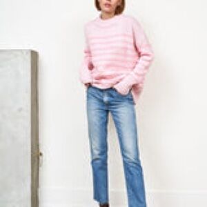 La Ligne Pink Striped Crew Neck Sweater